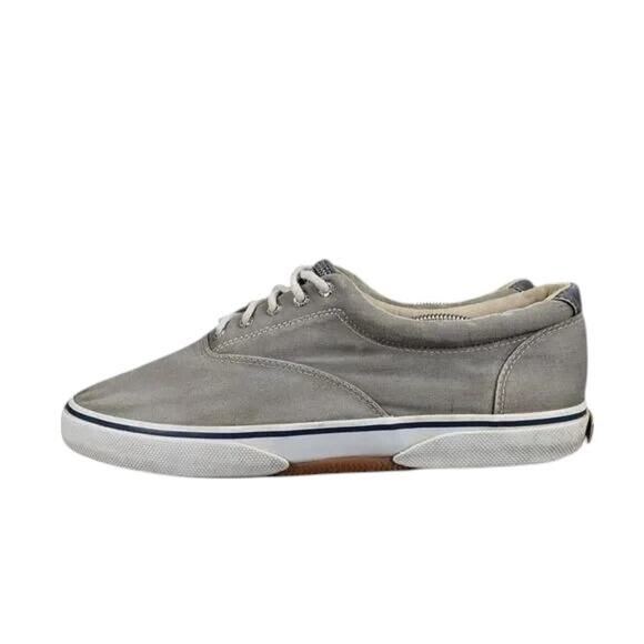 Sperry Shoes Mens 12 Sneaker Casual Lifestyle Active Halyard Canvas Lace Up Grey - Picture 3 of 12